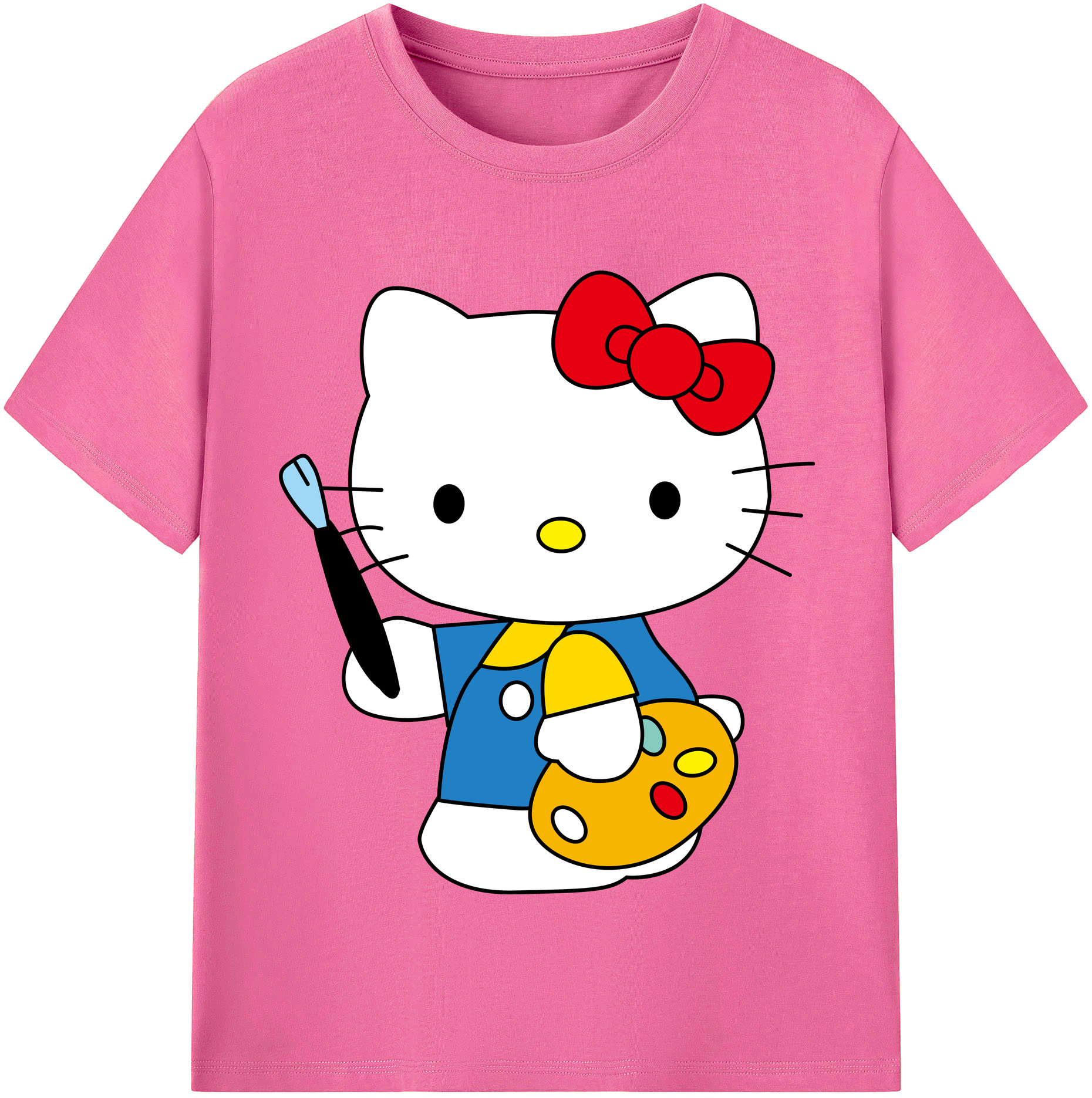 （画像用） Hello Kitty ハローキティ レディースカジュアルプリントTシャツ（綿100％）